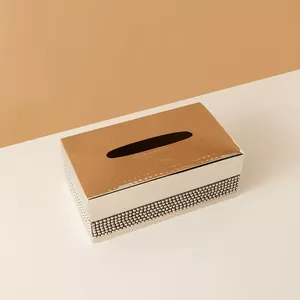 Vente en gros d'organisateur de mouchoirs de table pour hôtel porte-serviettes fantastique boîte à mouchoirs carrée en or de créateur accessoires de serviettes - Product Image 4