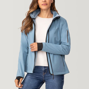 <b>Women's</b> Winter Waterproof Softshell Workwear <b>Jacket</b> with Hood Multi-Pocket <b>Zipper</b> Closure Finished Processing - Product Image 5