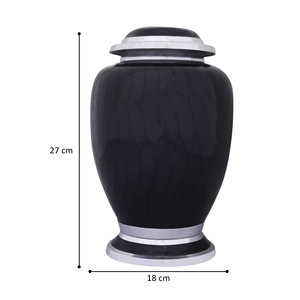 Mini urna de cremación, recuerdo conmemorativo | Pequeña urna para cenizas, contenedor funerario, tarro, olla | Color-Negro - Product Image 4