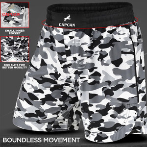 Reinforced Stitching <b>Long</b> Wear Quality MMA <b>Shorts</b> with Soft Touch Fabric Balanced Fit Front Logo Lightweight & Eco-Friendly - Product Image 2