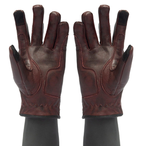 Gants classiques personnalisés en cuir ciré pour motocyclette urbaine de style Cafe Racer - Product Image 5