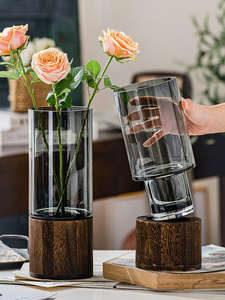 Vases en verre Transparent pour décor grande bulle Vintage sol Vase clair pour Branches Faux fleurs artificielles table K - Product Image 4