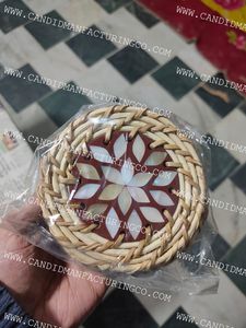 ชุดแผ่นรองแก้วหวายลายมุก สำหรับใช้ในบ้านและห้องครัว มีหลายขนาดและรูปทรง - Product Image 5
