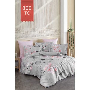 Varol Royal <b>Satin</b> Duvet Cover <b>Set</b> 300TC Floral Modern Design Woven for Home Use-MARIA - Product Image 1