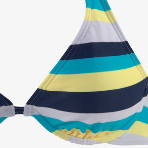 Ensemble de bikini pour femmes, vente en gros, logo personnalisé, sexy, push-up, taille haute, triangle, bleu marine, bleu clair, imprimé pailleté - Product Image 4