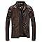 Chaquetas de cuero con cremallera completa para hombre Chaqueta de plumón de cuero de diseño clásico para hombre Chaqueta de moda para hombre con cuello levantado - Product Image 4