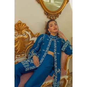 Ensemble veste et pantalon cobalt pour femme - Product Image 2