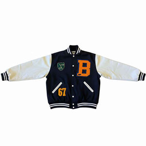 Chaquetas universitarias hombres mujeres cuerpo de lana manga de cuero estilo retro Letterman chaqueta casual deportiva streetwear 2025 - Product Image 1