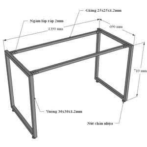 140x70cm Minimalist Rubberwood Computer <b>Desk</b> HBMN005 with Assembly Legs - Product Image 5