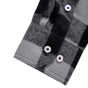 Ropa de calle de franela de manga larga Regular Fit para hombre de alta calidad 100% algodón de secado rápido transpirable cuello alto camisas Casuales - Product Image 2