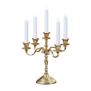 Nouvelle conception 5 bras en laiton candélabres meilleure qualité forme personnalisée candélabres centres de table au prix le plus bas - Product Image 1