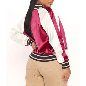 Comfortable <b>Lightweight</b> Product Trendy Wear <b>Women</b> Satin Varsity <b>Jacket</b> Best Selling Price <b>Women</b> Satin Varsity <b>Jacket</b> - Product Image 2