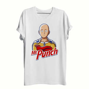T-shirt Anime Punch Man 100% Coton Jersey Respirant avec Décoration Logo - Product Image 3