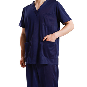Venta directa de fábrica uniforme de hospital con cuello en V para hombre uniforme de Enfermería Médica clínica moderna uniforme superior - Product Image 4