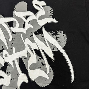 Camiseta personalizada de microfibra para hombre, camisetas de cuello redondo de algodón pesado con timbre, camiseta recortada cuadrada con bordado de retazos con apliques de gran tamaño - Product Image 5