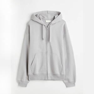 Sudadera con Capucha Extra Grande de Algodón Hecha a Medida para Hombre, Ropa de Calle, Holgada, Informal, para Exteriores, con Capucha, Hombros Caídos y Cremallera - Product Image 2