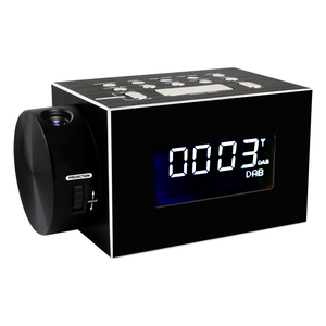 CR-280DP 홈 라디오 LCD 디스플레이 프로젝션 알람 시계 180 플립 DAB +/FM 라디오 헤드폰 잭 1A USB 충전 포트 24 시간 - Product Image 2