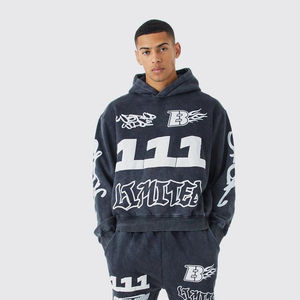 Vêtements de sport d'hiver pour hommes, sweat-shirt imprimé, entraînement, loisirs, vêtements de sport, 100% coton, léger, survêtement, transfert thermique - Product Image 3