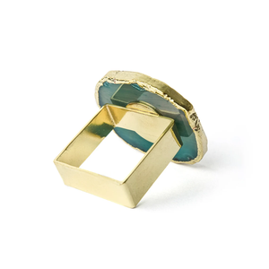 Anillo para servilletas de Hotel, estrella de piedra, hebilla para servilletas, Diseño Popular Europeo, hoja de ágata chapada - Product Image 4