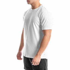 Camiseta OEM Heavyweight Drop Shoulder para hombre 100% algodón liso por encargo verano en blanco camisetas de gran tamaño - Product Image 5