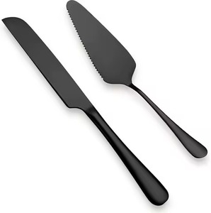 Ensemble de couteau et de serveur à gâteau en acier inoxydable, manche en laiton plaqué argent, articles de vaisselle, design martelé - Product Image 4