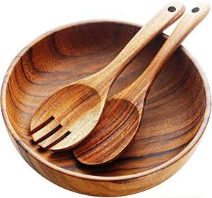 Tazón Grande de Madera de Acacia con Pedestal, Diseño Personalizado, Ecológico, Apto para Lavavajillas, Tazón Decorativo para Frutas, Fabricante Indio - Product Image 2