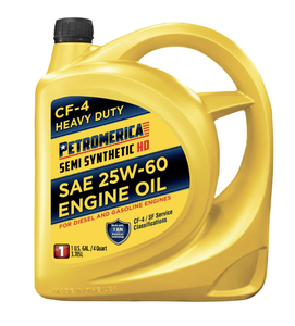 Etromerica Heavy Duty Semi Synthetic Anti-Wear Automotive Lubricant SAE 25W-60 CF-4 <b>Diesel</b> <b>Engine</b> <b>Oil</b> 3 Pack 5 Quart - Product Image 1