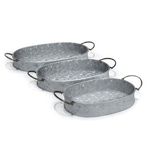 Bandeja de metal para servir alimentos de metal galvanizado Bar y restaurantes comida y bebidas Bandeja de metal para servir - Product Image 1