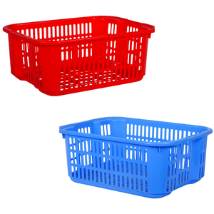 5050 PLASTIC CATE 3T Panier en plastique rouge polyvalent avec poignées Parfait pour la lessive, le stockage ou l'organisation des articles de tous les jours - Product Image 5