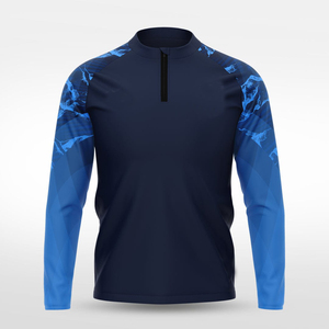 T-shirt de sport à manches longues pour homme, imprimé, léger, avec fermeture éclair sur le devant, respirant, extensible, tissu performant - Product Image 5