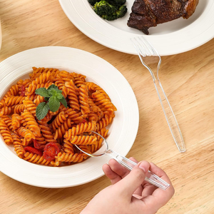 Ensemble de fourchettes et de cuillères en plastique jetables robustes - Vente en gros de couverts biodégradables écologiques en PLA/PS pour les fêtes, sans BPA - Product Image 3