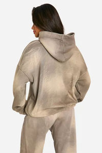 Chándal Activewear lavado ácido para mujer chándal de moda de manga larga transpirable de peso pesado para mujer - Product Image 5