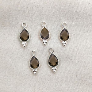 Dijes de Cuarzo Zafiro con Bisel en Forma de Pera, Dijes de Cuarzo Zafiro Hechos a Mano con Corte Briolette, Bisel de Plata de Ley, para Fabricación de Joyería, Dijes al por Mayor - Product Image 6