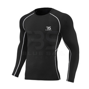 Camiseta de compresión deportiva para hombre con costuras agradables a la piel y diseño de alta movilidad camisa de compresión deportiva para hombre - Product Image 1