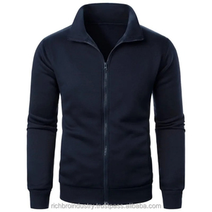 Sweat-shirts à capuche pour hommes 350GSM avec fermeture éclair, logo personnalisé de haute qualité, sweat-shirts vierges pour hommes, 100% coton molletonné, prix de gros pour hommes - Product Image 3