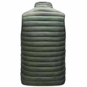 Gilet matelassé sans manches en toile décontracté d'hiver avec col montant et fermeture éclair, veste légère d'extérieur, vêtement d'extérieur chaud à fermeture éclair - Product Image 2