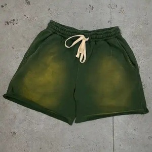 Ensemble deux pièces sportif d'été pour homme, taille mi-haute, avec logo personnalisé, short de bain délavé à l'acide, 100 % polyester, séchage rapide, motif uni - Product Image 2