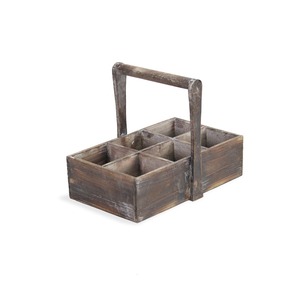Venta caliente Premium Caddy de madera con asa Bandeja de almacenamiento de 4 compartimentos Organizador ecológico para cocina y oficina Premium - Product Image 4