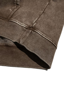 Acid Washed hommes sweats à capuche courts grande taille en gros sweats à manches régulières noir lavage à l'acide à capuche avec capuche - Product Image 5