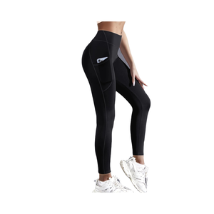 Women's High Waist Yoga Pants Stretch <b>Leggings</b> with <b>Pockets</b> for Fitness & Running Solid Color Breathable Sportswear - Product Image 1