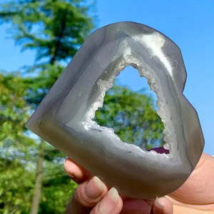 Cristal de Ágata Natural de 142G con Certificación de Calidad AAA+, Tallado a Mano en Forma de Corazón, Gema Curativa, Gem171 - Product Image 2