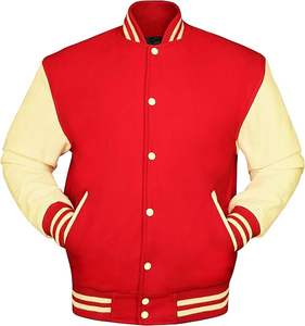 Veste de baseball en cuir véritable respirante et personnalisée pour hommes de grande taille vestes en laine Chicago CollegeBaseballjacket pour hommes - Product Image 2