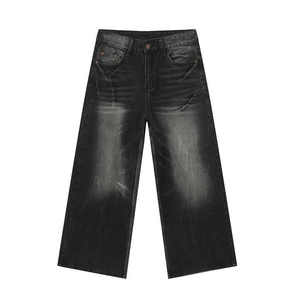 Baggy Jeans pour hommes surdimensionné coupe ample Denim confortable décontracté Streetwear pantalon à jambes larges à la mode Vintage lavé en gros - Product Image 1