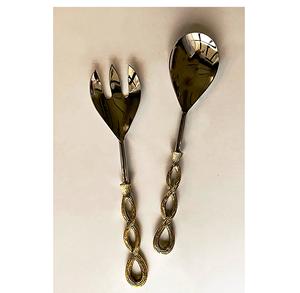 Elegante juego de servidor de ensalada de acero inoxidable 95 Individual Arco Iris oro plata platino revestimiento de Color cocina uso comercial de alimentos - Product Image 2