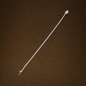 Brazalete de Tenis con Moissanita de Corte Brillante Redondo, Chapado en Rodio, Plata 925, Cierres Abiertos, Unisex, Regalo, Fiesta - Product Image 5