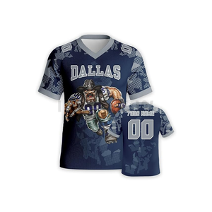 Streetwear personnalisé vêtements de sport pour hommes chemise en jersey Boxy polyester personnalisé broderie sublimation maillots de football américain unisexe - Product Image 1