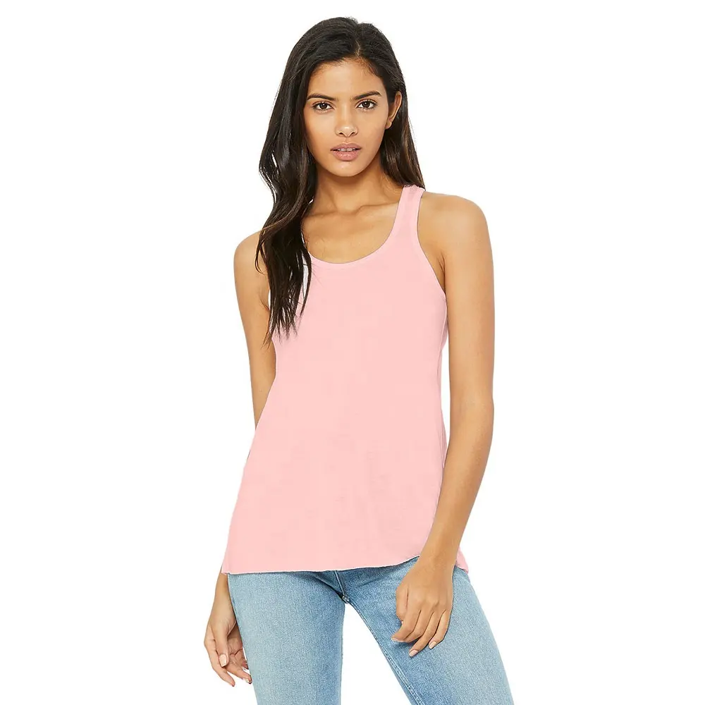 8800 wanita FLOWY RACERBACK Lembut pink TANK Top bella kanvas bernapas Sheering at racerback lembut poli-viscose campuran tank top