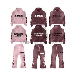 Comprar personalizado de la mejor calidad de talla grande pulóver sudaderas con capucha ropa de calle chándal ropa personalizada lavado ácido pantalones de chándal acampanados hombres - Product Image 1