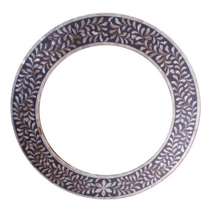 Home Collection Cadre de miroir élégant de forme circulaire populaire Décoration murale de la maison Cadre de miroir Incrustation osseuse Finition Prix de gros - Product Image 5