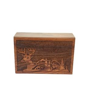 Caja de urna de madera para cenizas humanas Caja de urna de cremación para adultos personalizada para mamá y papá - Product Image 3